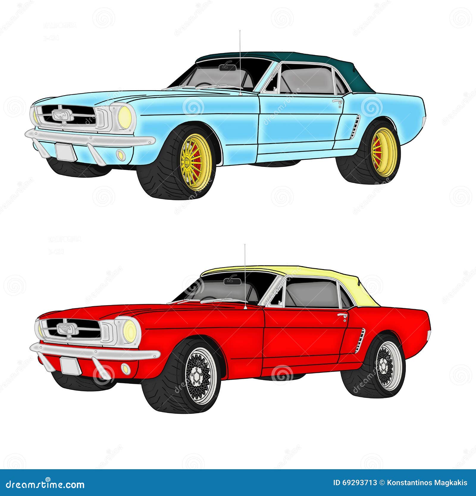 Mustang cars stock illustration. Illustration of roadster - 69293713