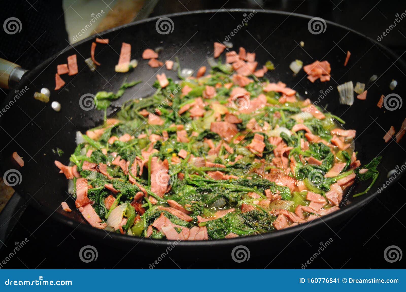 Mustard Greens with Bacon stock image. Image of greens 160776841