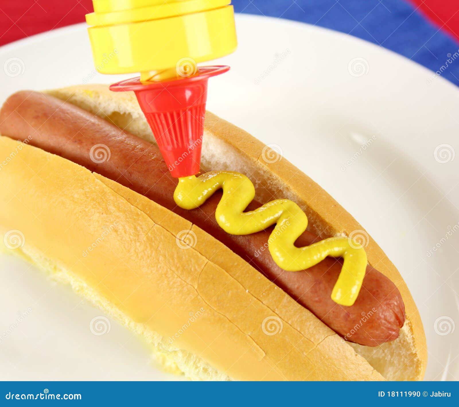 Mustard on Hot Dog stock photo. Image of tasty, delightful 18111990