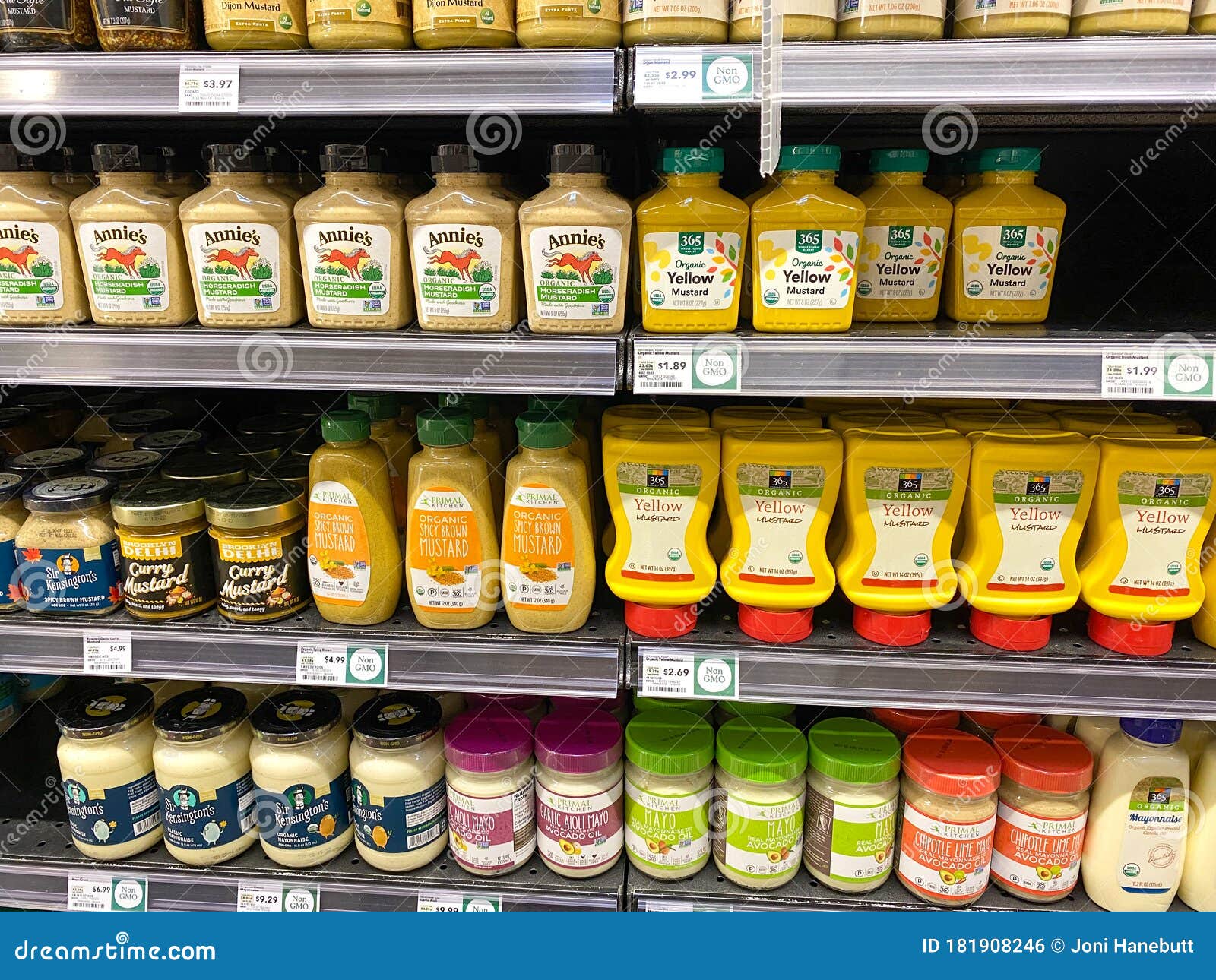 The Mustard and Mayonaise Aisle at a Whole Foods Market Grocery Store ...