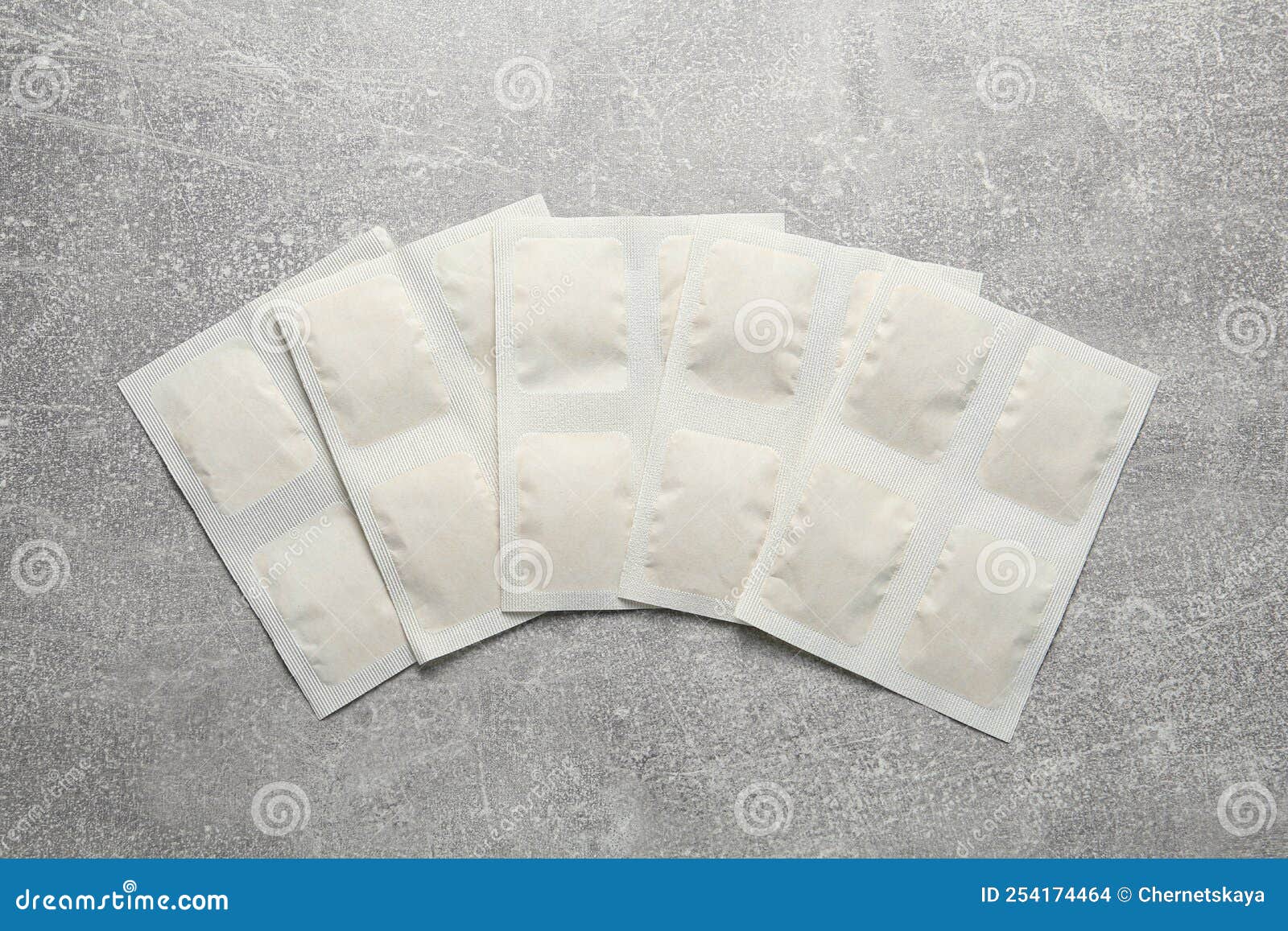 Mustard Plasters on Light Grey Table, Flat Lay Stock Photo Image of