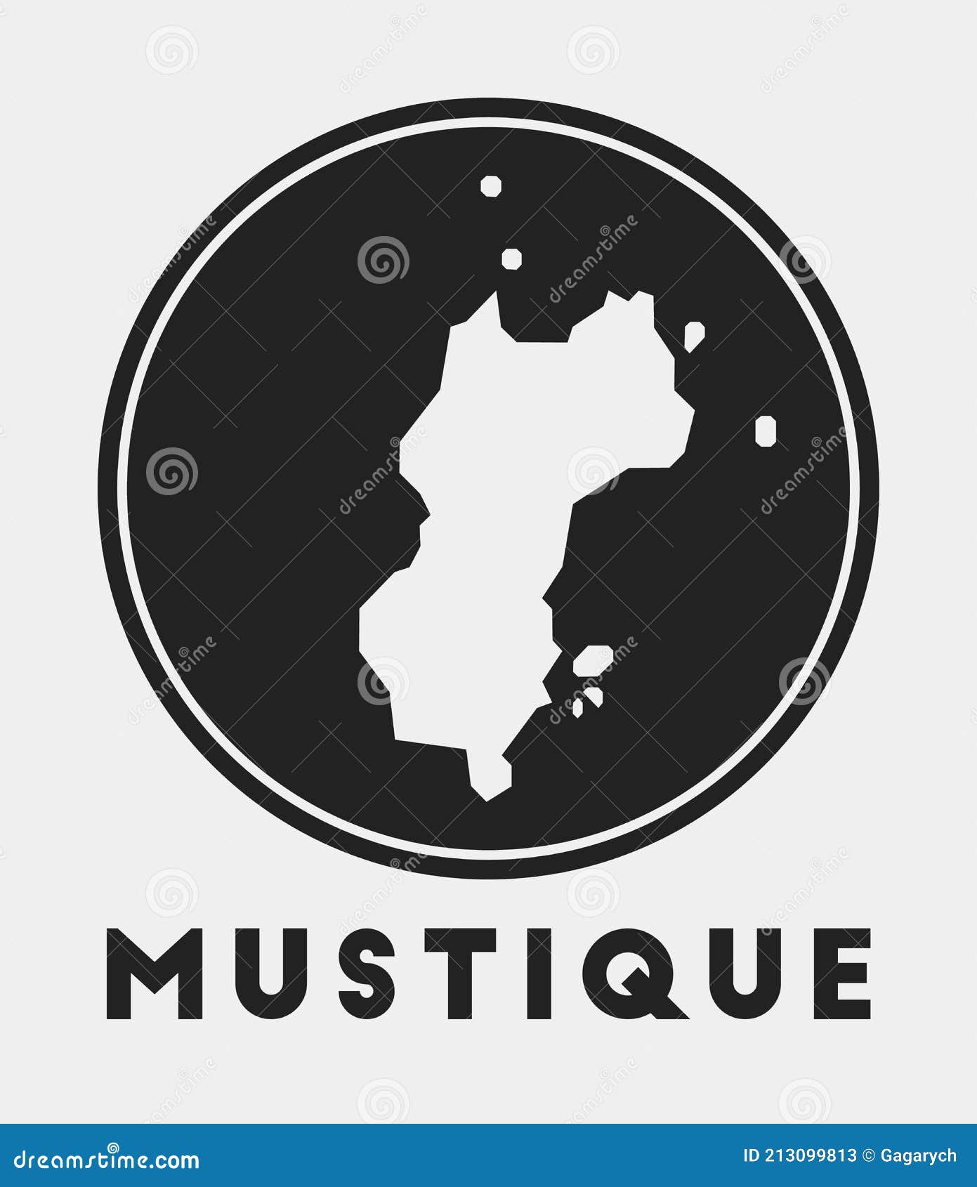 Mustique icon. stock vector. Illustration of border - 213099813