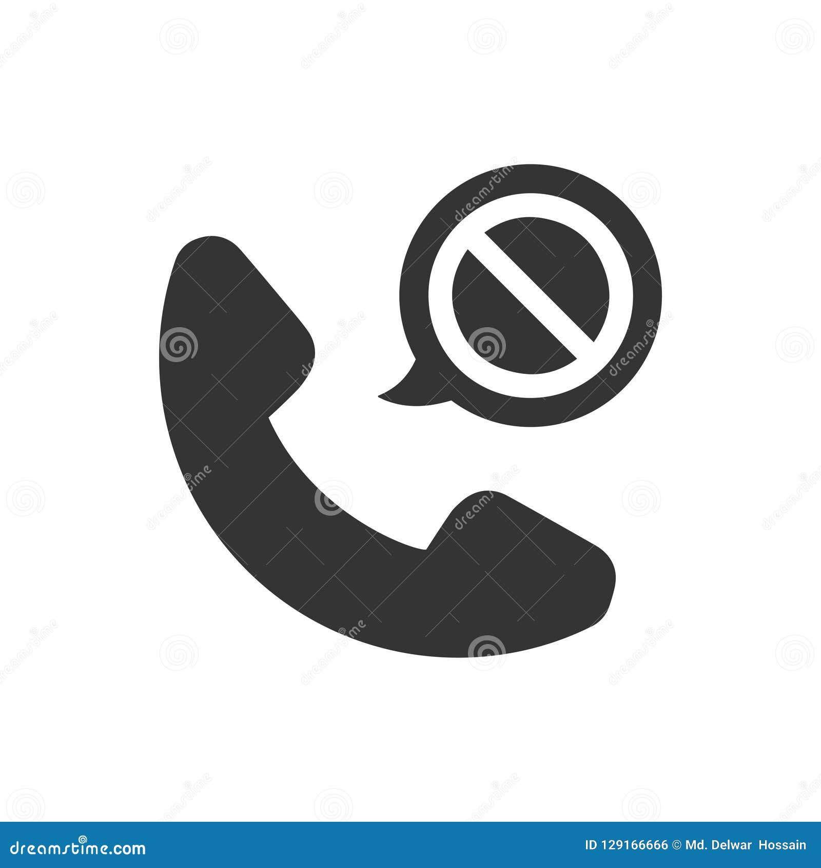 Mute Call Icon stock vector. Illustration of icon, call 129166666