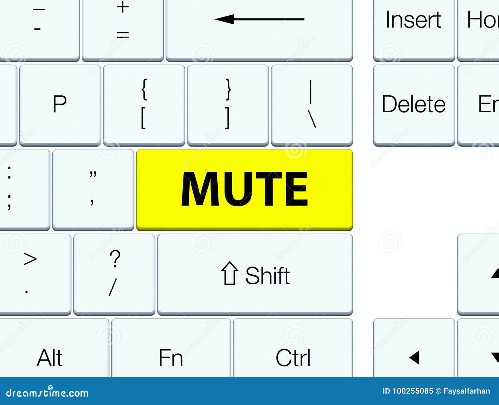 Mute Yellow Keyboard Button Stock Illustration Illustration of yellow