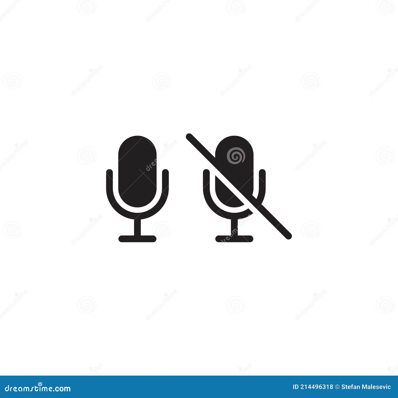 MuteUnmute Audio Microphone Sign Stock Vector Illustration of object, concept 214496318
