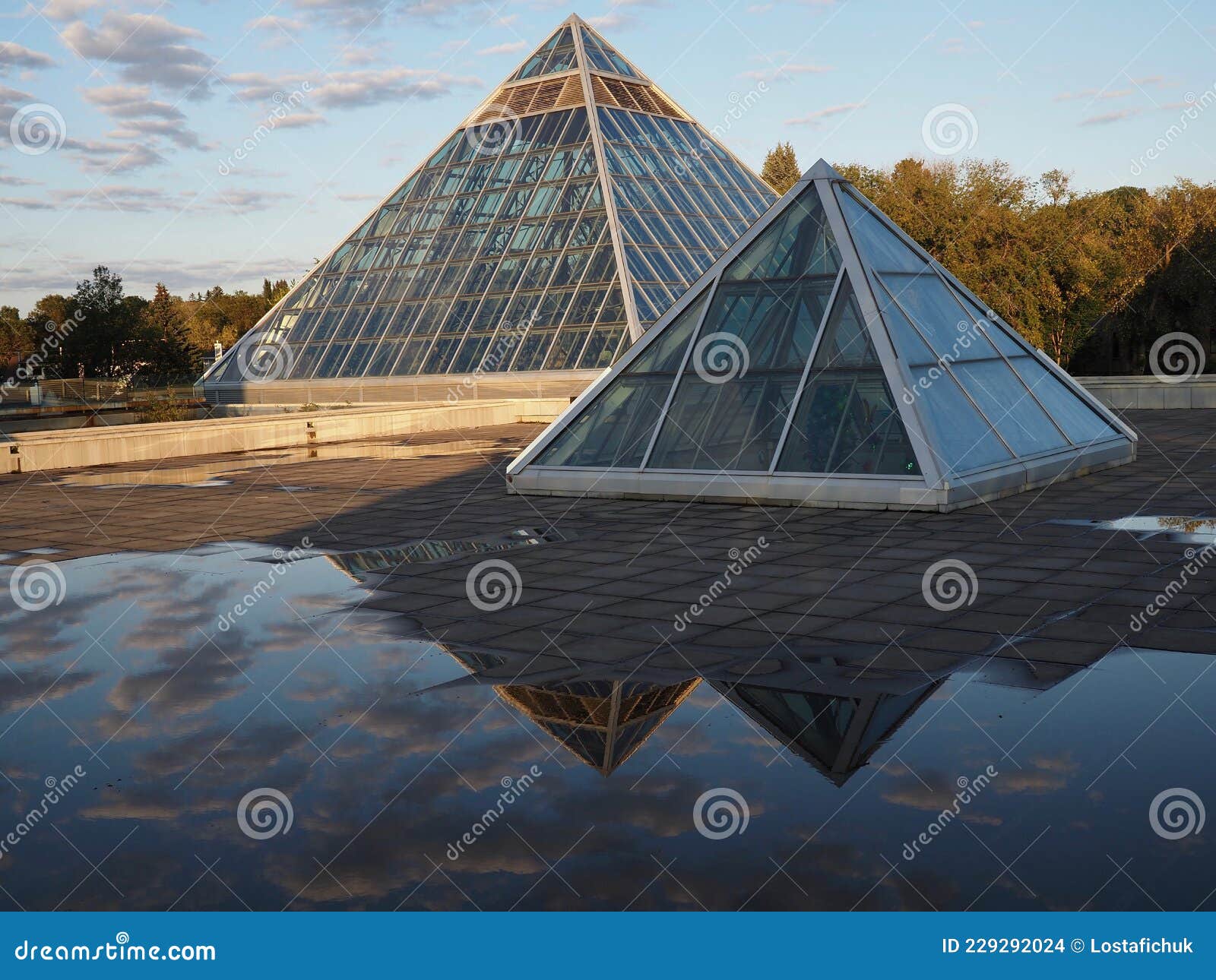 Muttart Conservatory Edmonton with Two Pyramids Stock Photo Image of