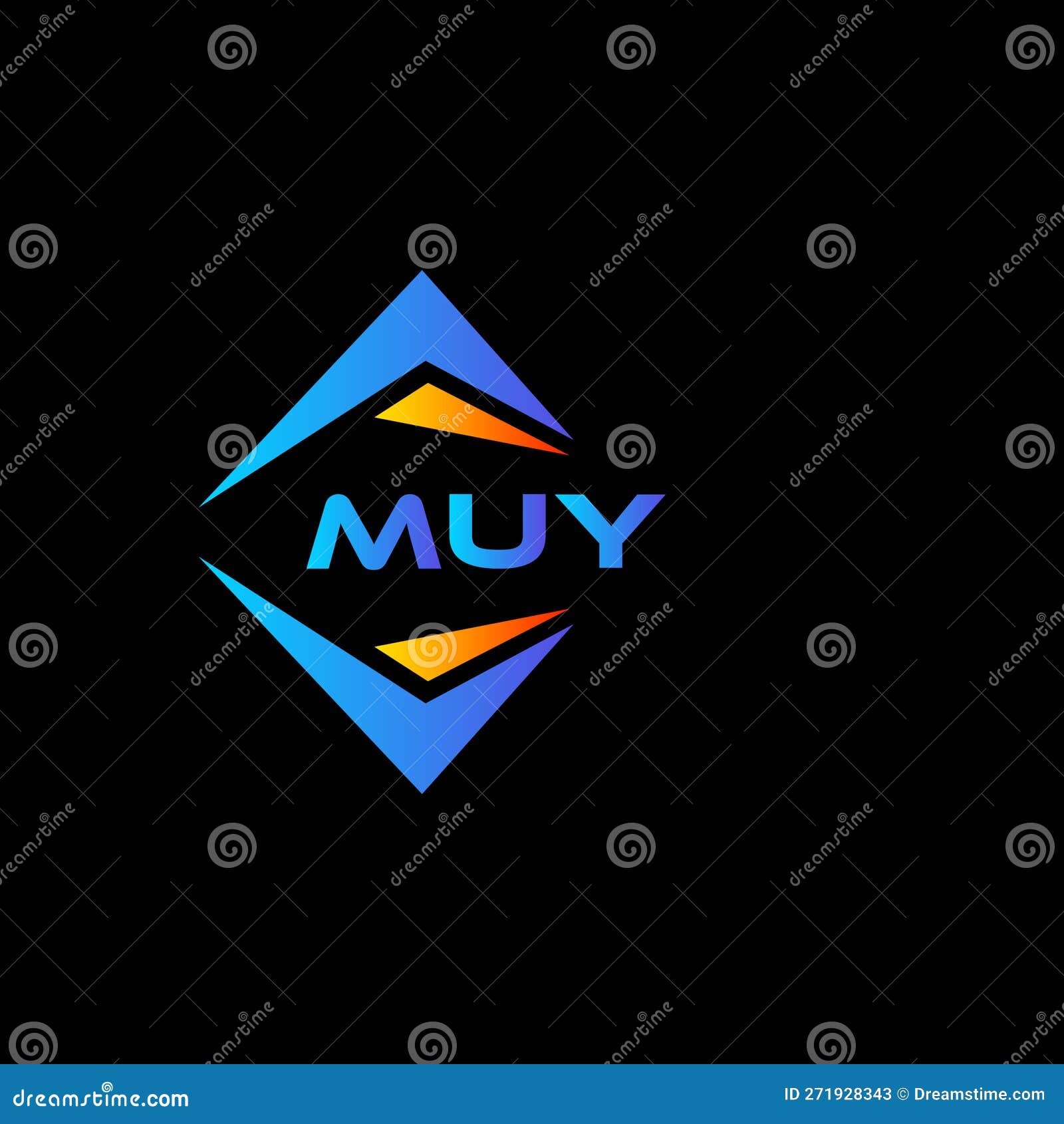 muy abstract technology logo  on black background. muy creative initials letter logo concept