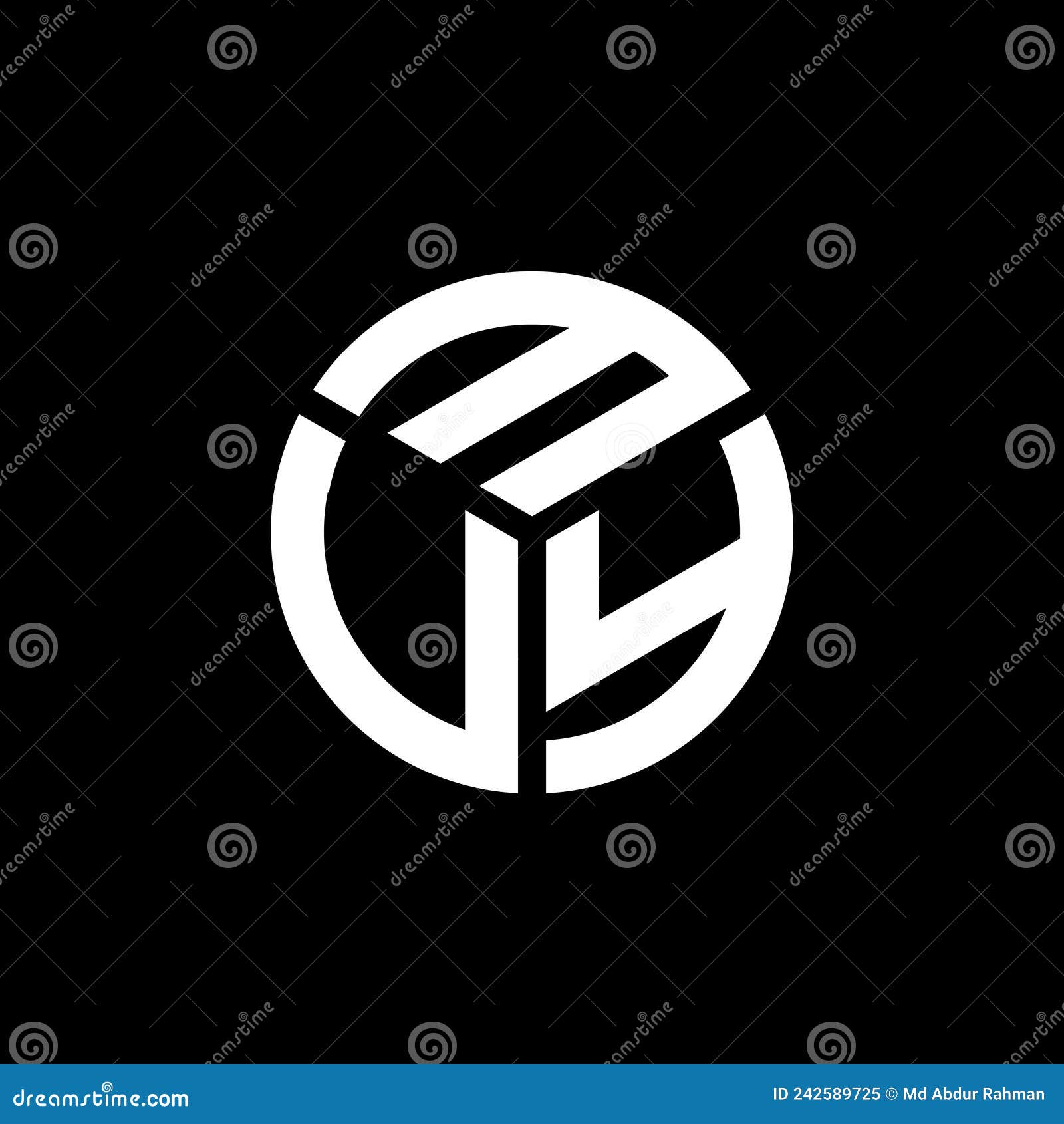 muy letter logo  on black background. muy creative initials letter logo concept. muy letter 