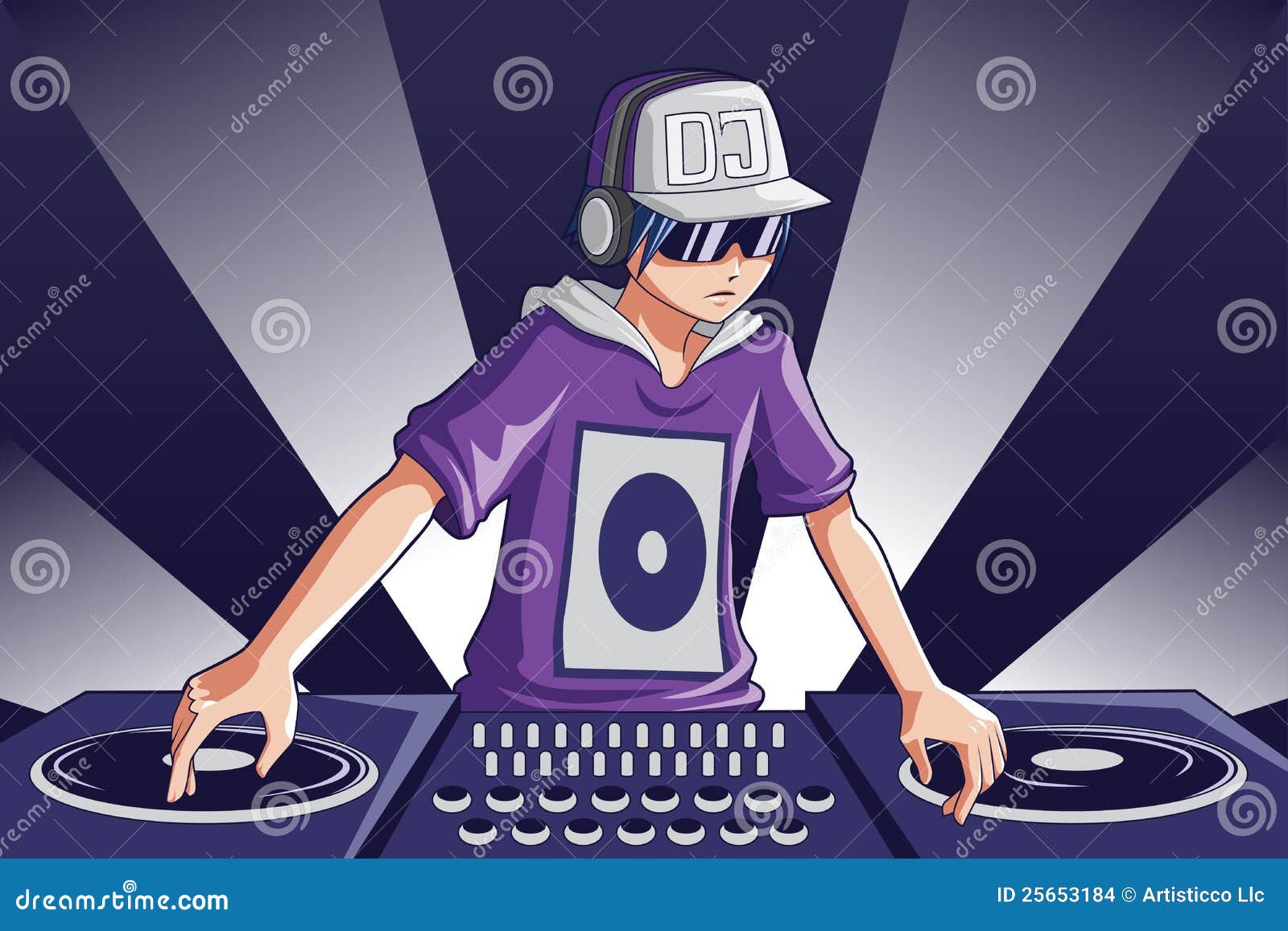 Muziek DJ vector illustratie. Illustratie bestaande uit club - 25653184