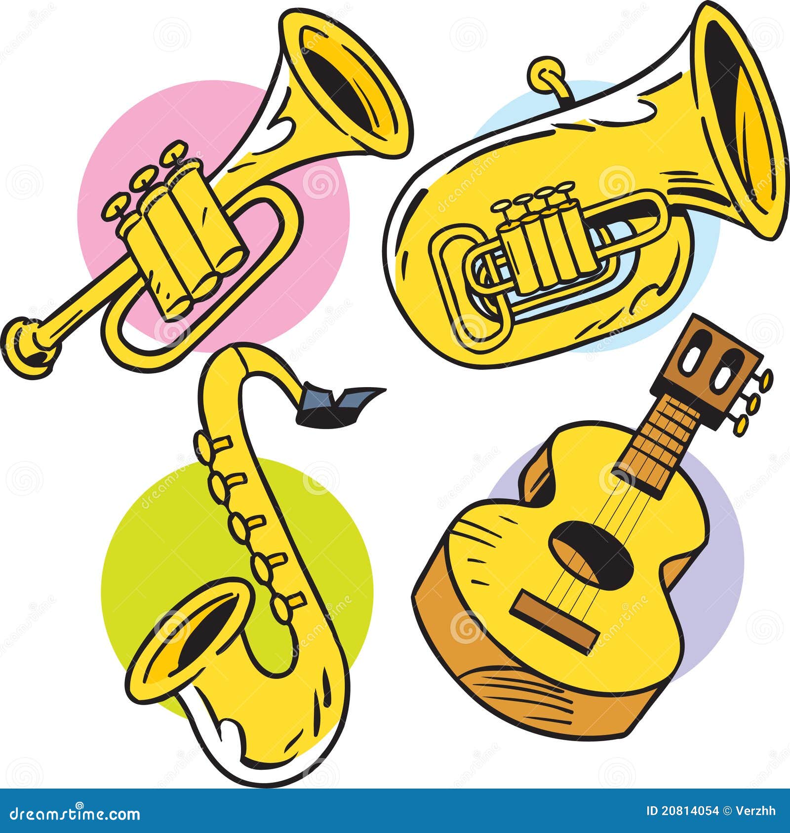 Muzikale Instrumenten vector illustratie. Illustration of illustratie