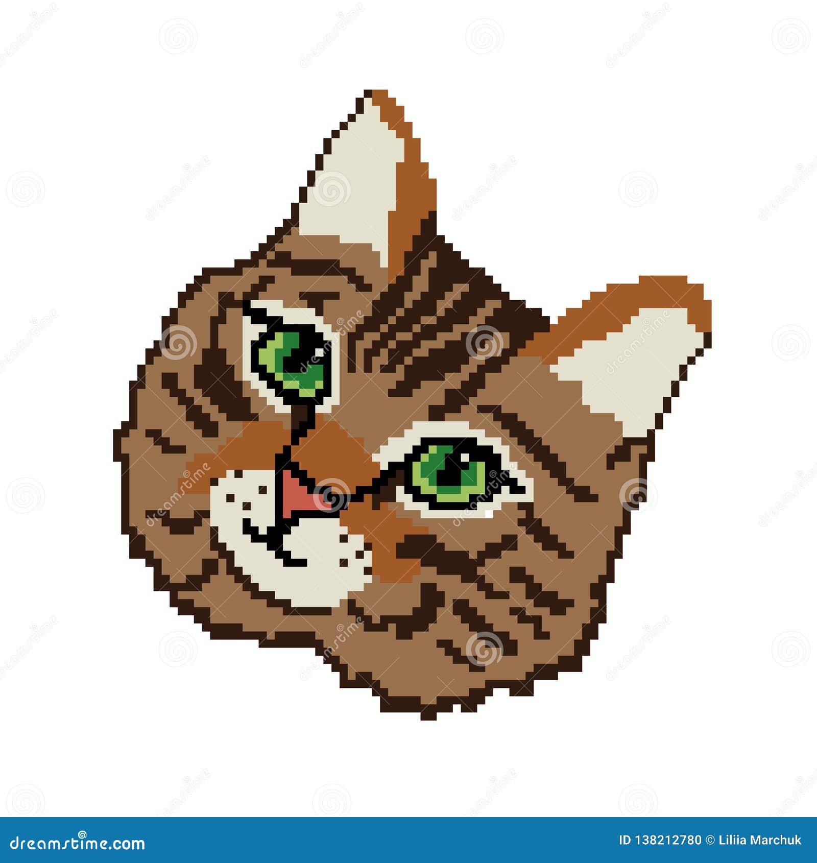 Muzzle Silhouette Of A Reddish Haired Cat With Green Eyes Drawn In