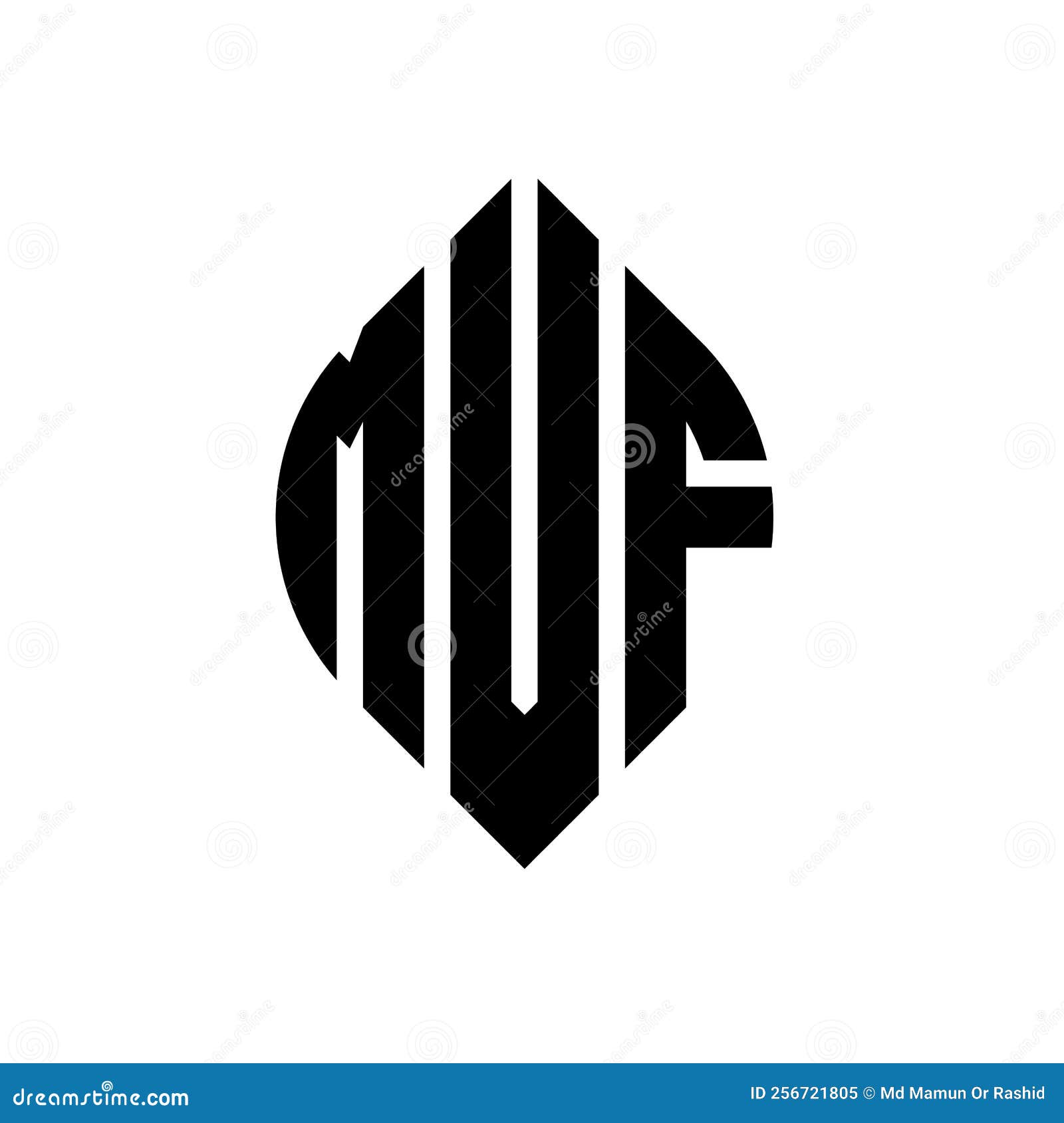 MVF Circle Letter Logo Design with Circle and Ellipse Shape. MVF