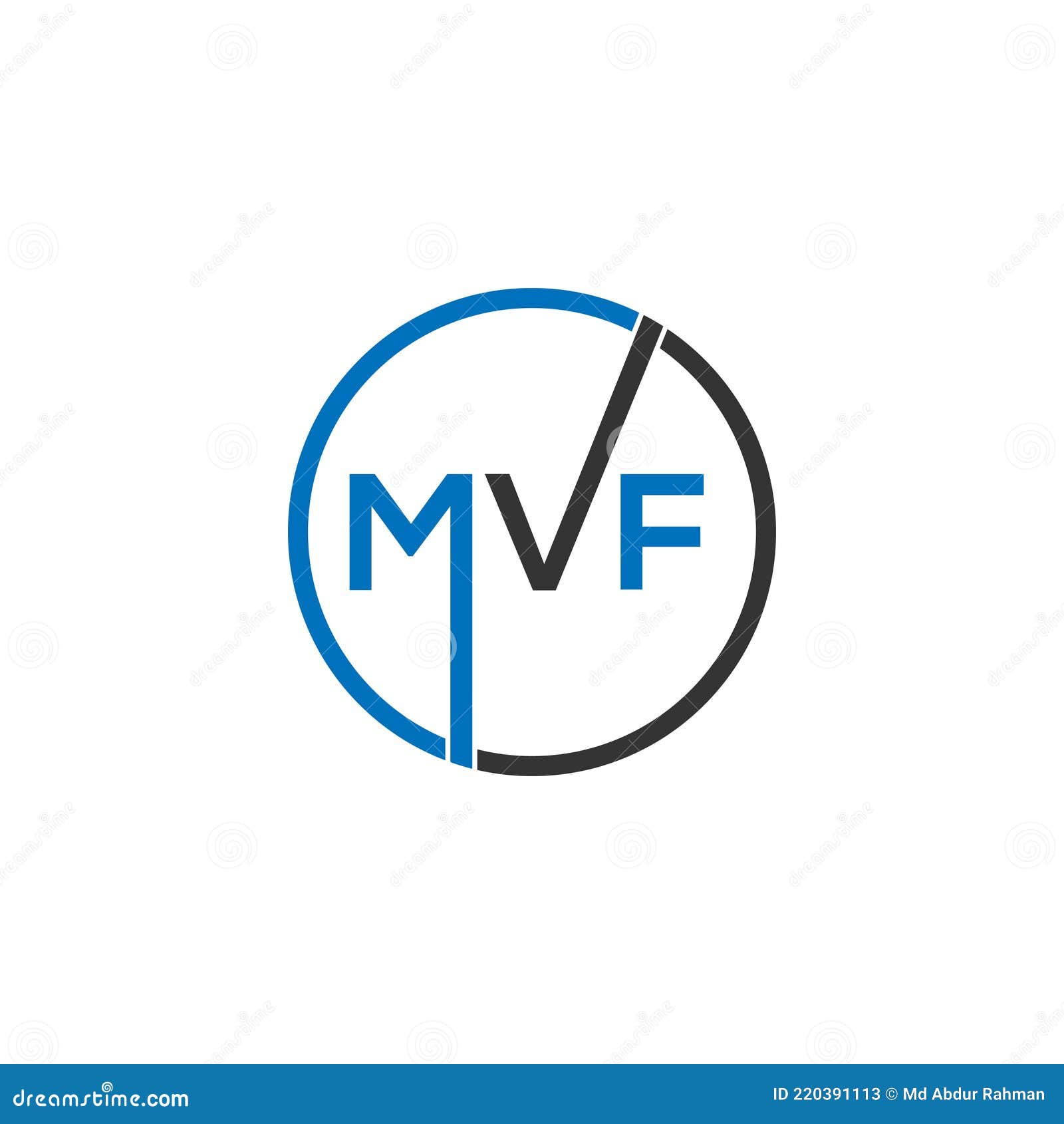 Mvf Letra Logo Diseño Sobre Fondo Negro. Mvf Creative Initials Letter