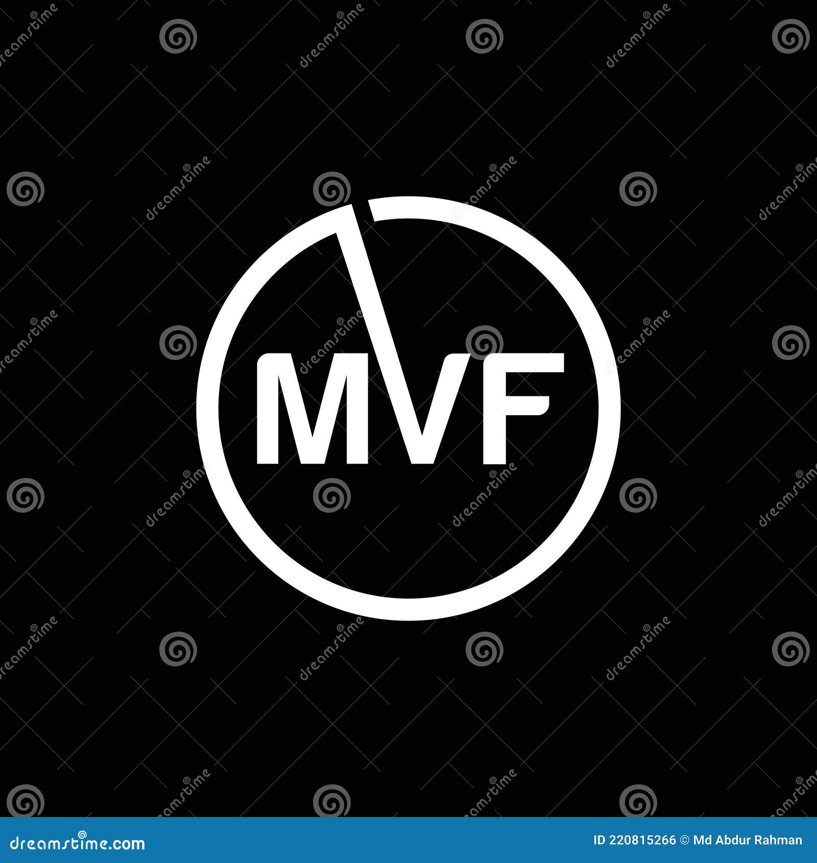 MVF Letter Logo Design on Black Background. MVF Creative Initials