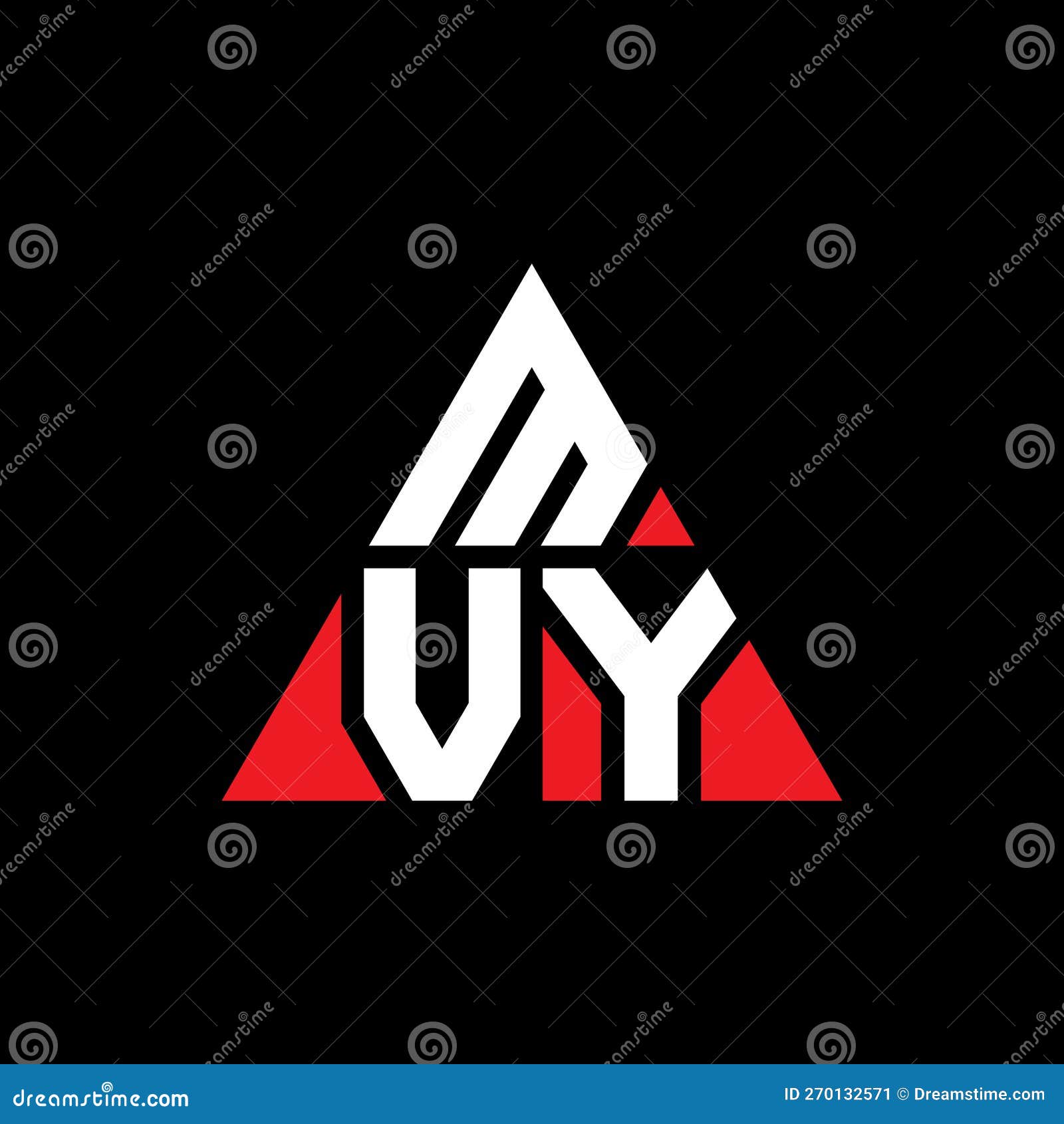 mvy triangle letter logo  with triangle . mvy triangle logo  monogram. mvy triangle  logo template with red