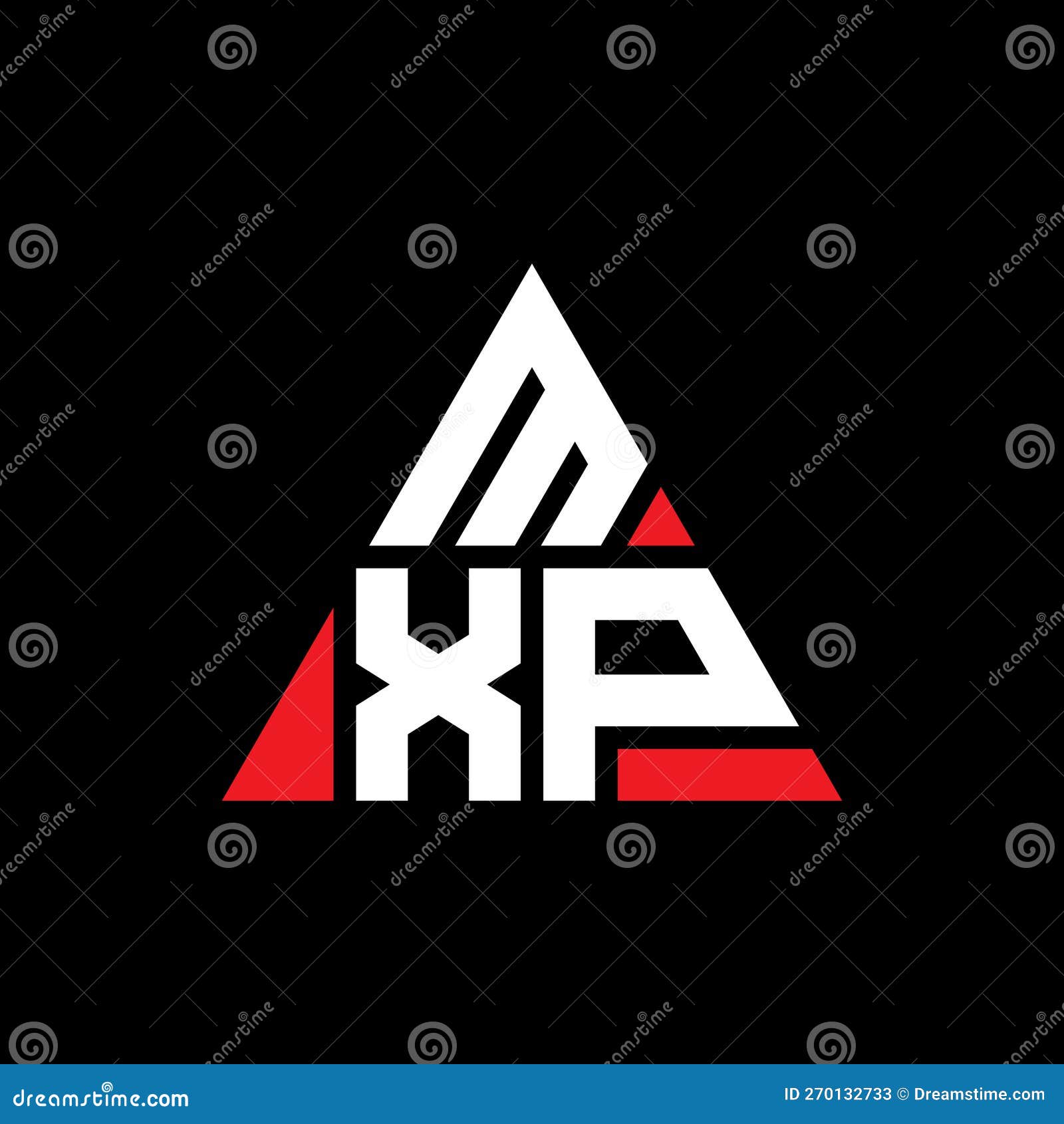 mxp triangle letter logo  with triangle . mxp triangle logo  monogram. mxp triangle  logo template with red