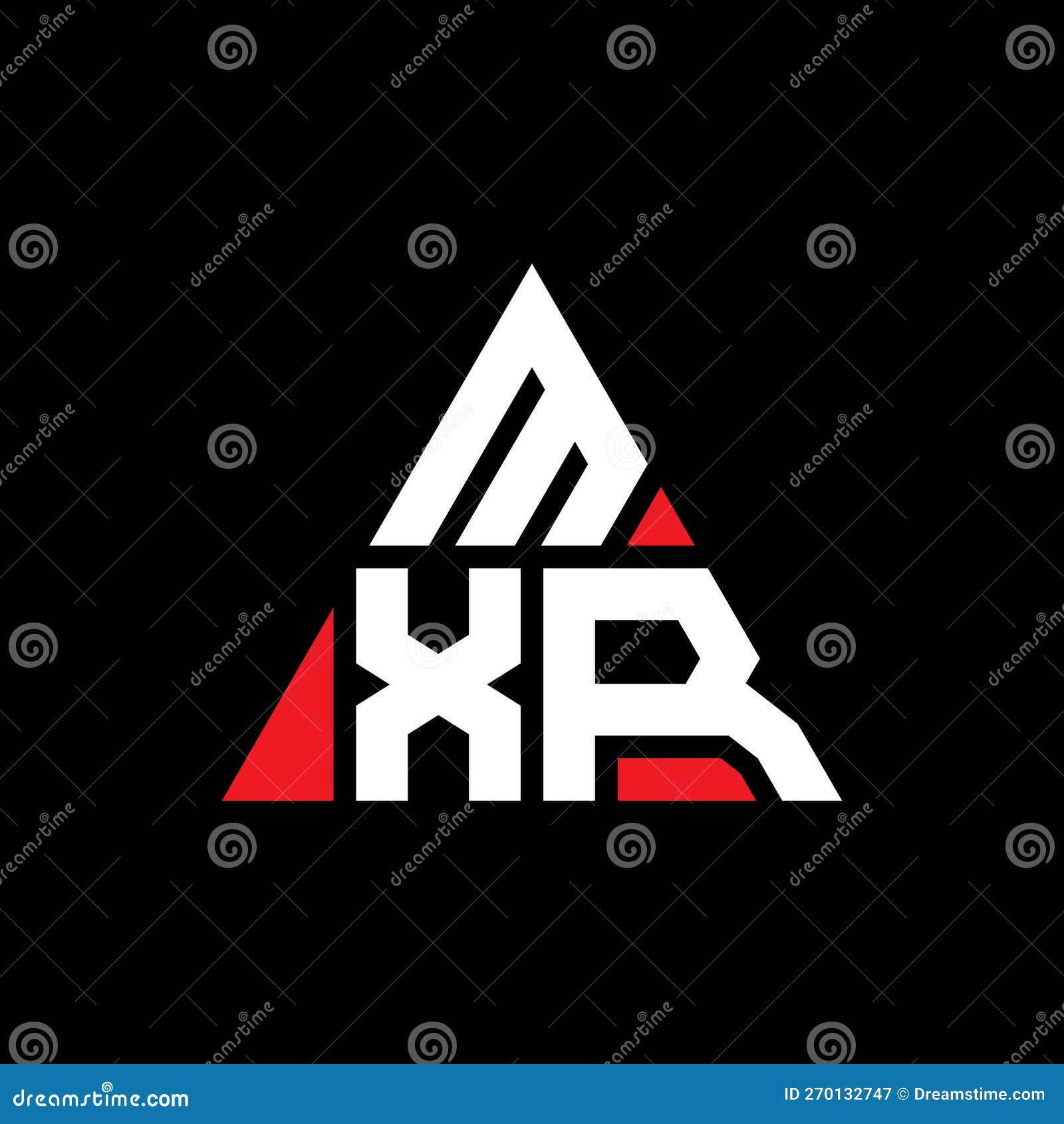 mxr triangle letter logo  with triangle . mxr triangle logo  monogram. mxr triangle  logo template with red