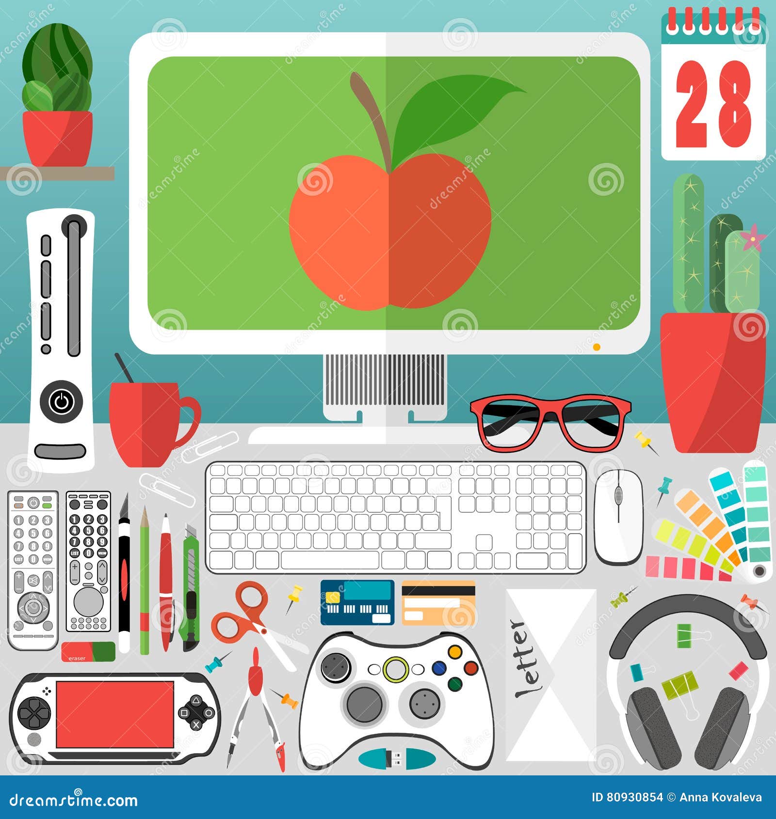 My Desktop Business Office Stock Vector Illustration Of Laptop Banner