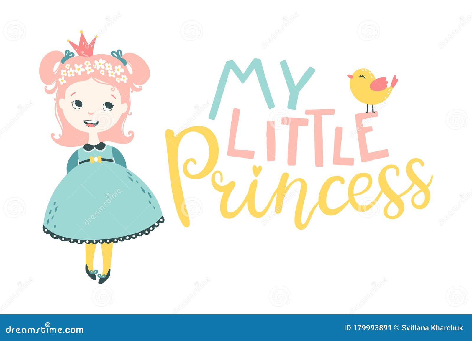 My Little Princess. Vector Illustration of the Character of a Girl ...