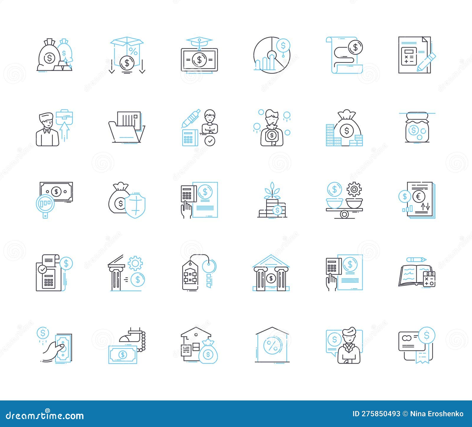 my management plan linear icons set. strategy, goals, vision, objectives, accountability, performance, alignment line