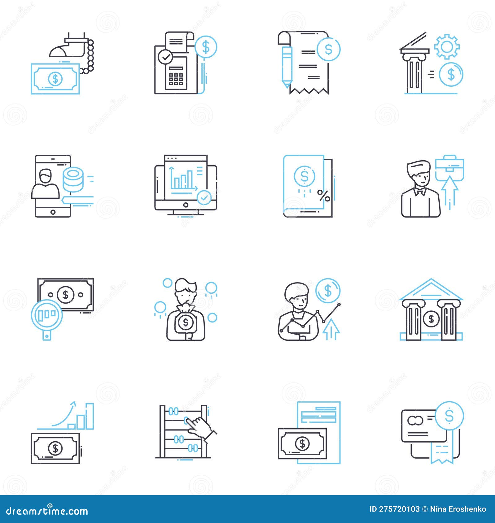 my management plan linear icons set. strategy, goals, vision, objectives, accountability, performance, alignment line