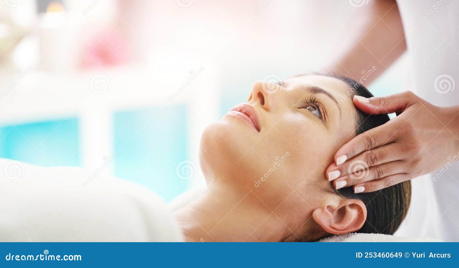 My Mind Is Ready For A Total Day Of Relaxation A Young Woman Getting A Head Massage At A Spa