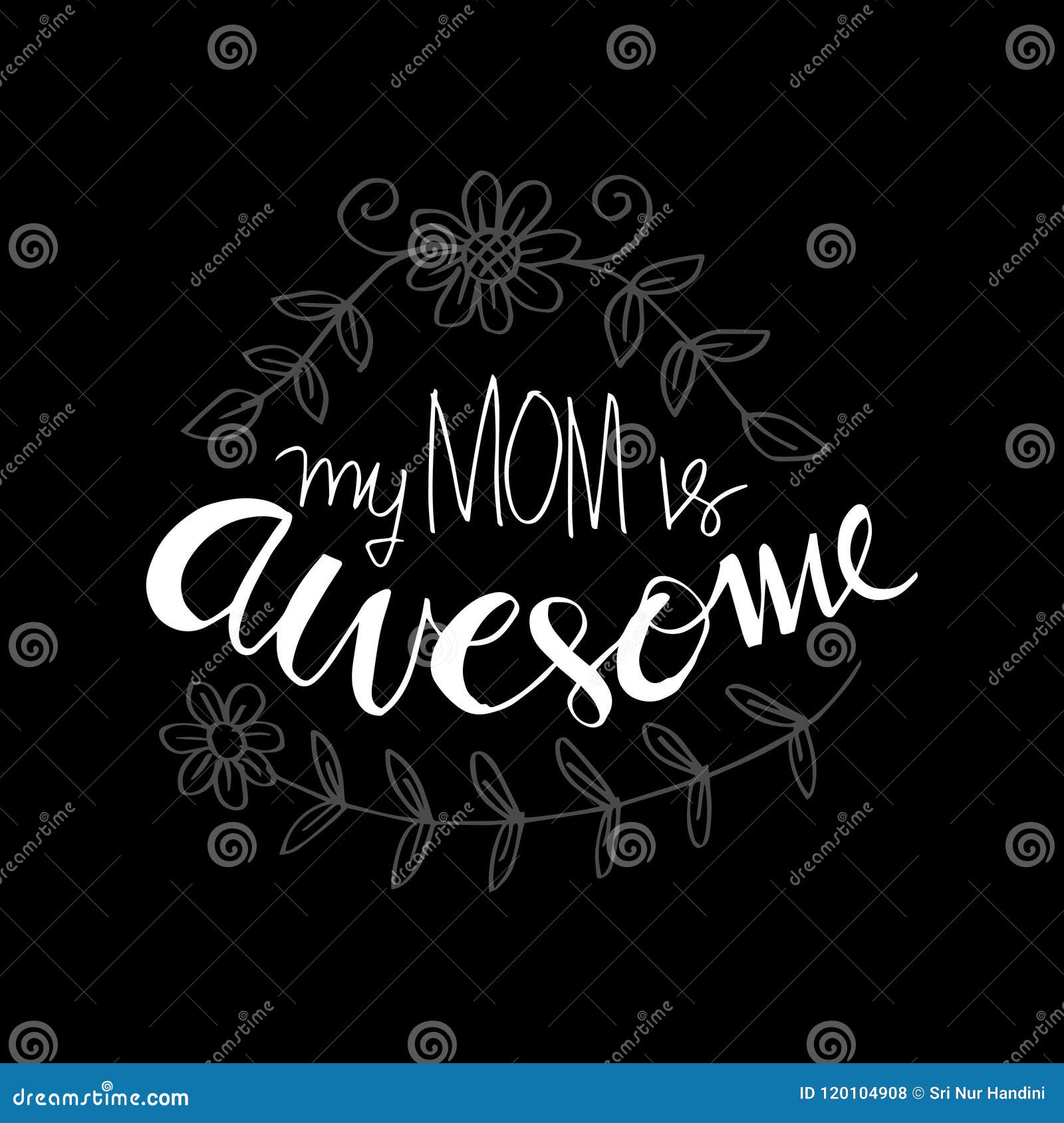 My mom is awesome. stock illustration. Illustration of decoration