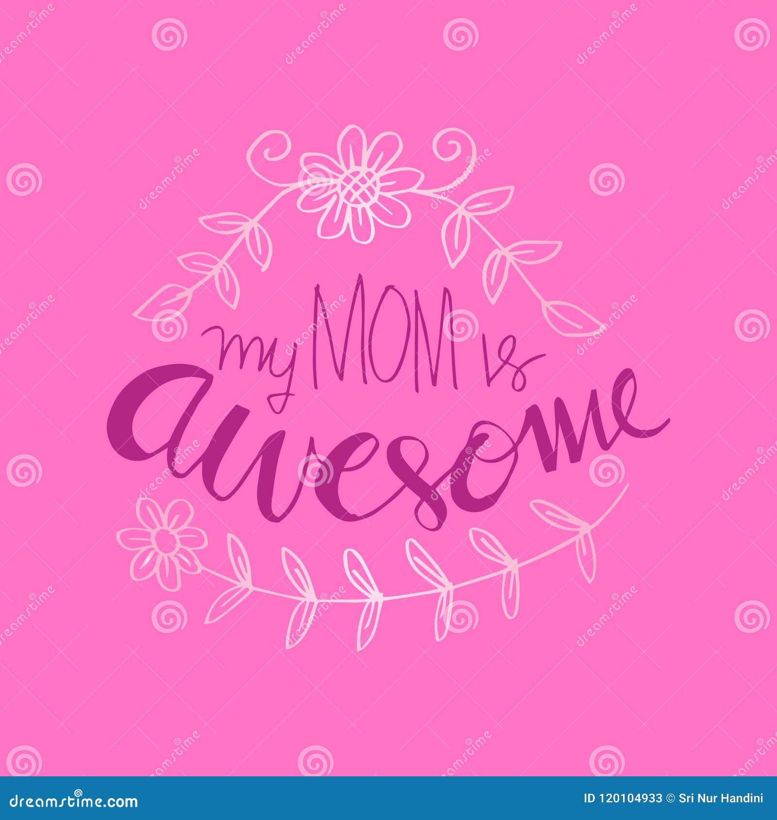 My mom is awesome. stock illustration. Illustration of design 120104933