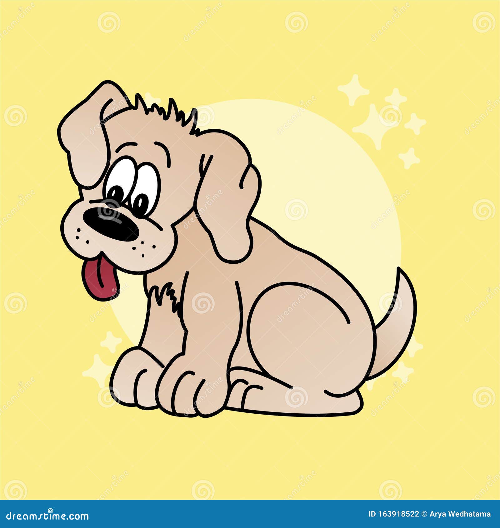 Illustration of Dog Sticking Out the Tongue Cartoon, Cute Funny Character,  Flat Design Stock Illustration - Illustration of hope, icon: 163918522