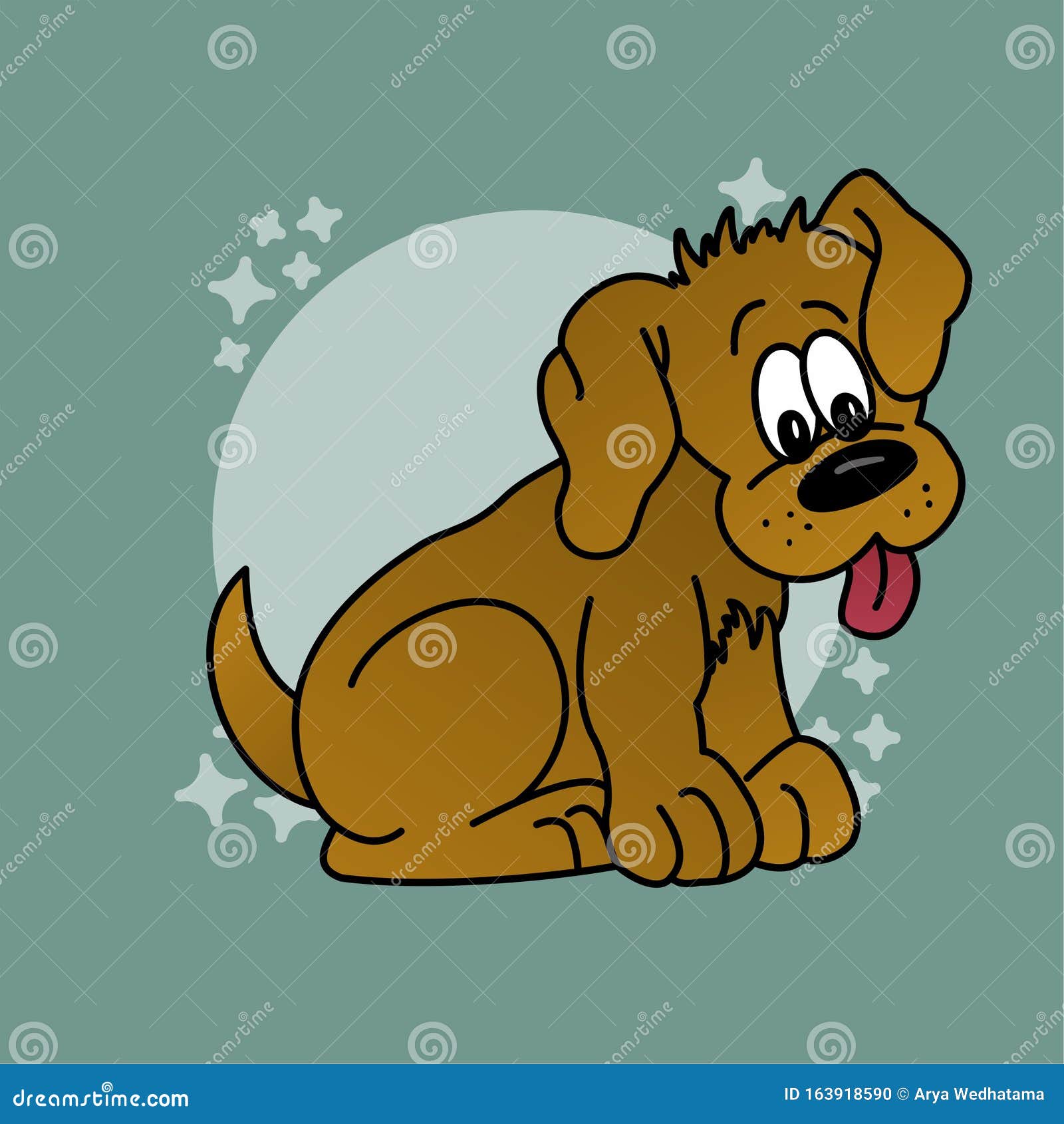 Illustration of Dog Sticking Out the Tongue Cartoon, Cute Funny Character,  Flat Design Stock Illustration - Illustration of amazing, life: 163918590