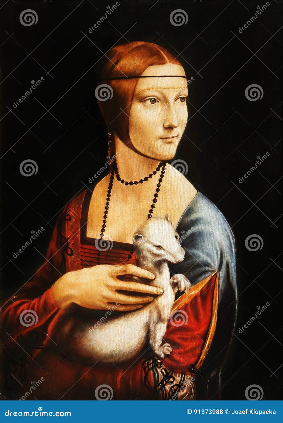 my own reproduction of painting lady with an ermine by leonardo da vinci.