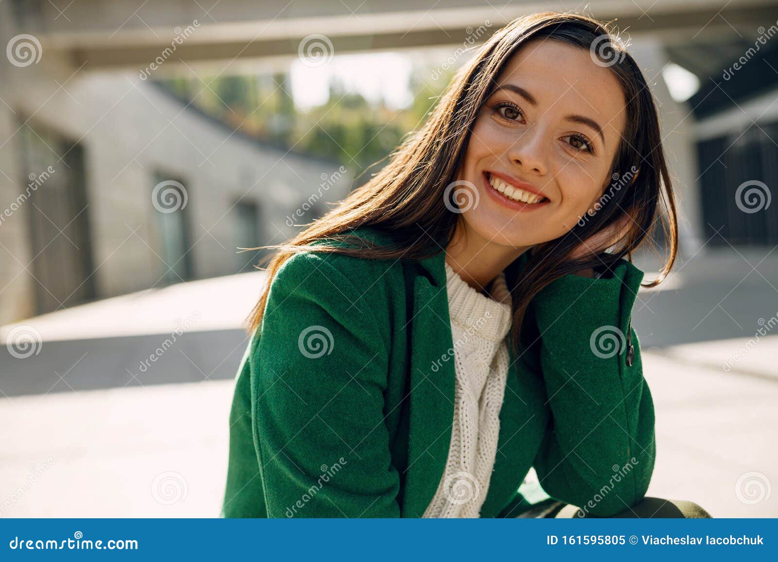 Close Up Of Pleased Girl That Smiling On Camera Stock Image Image Of Outdoors Smile 161595805 