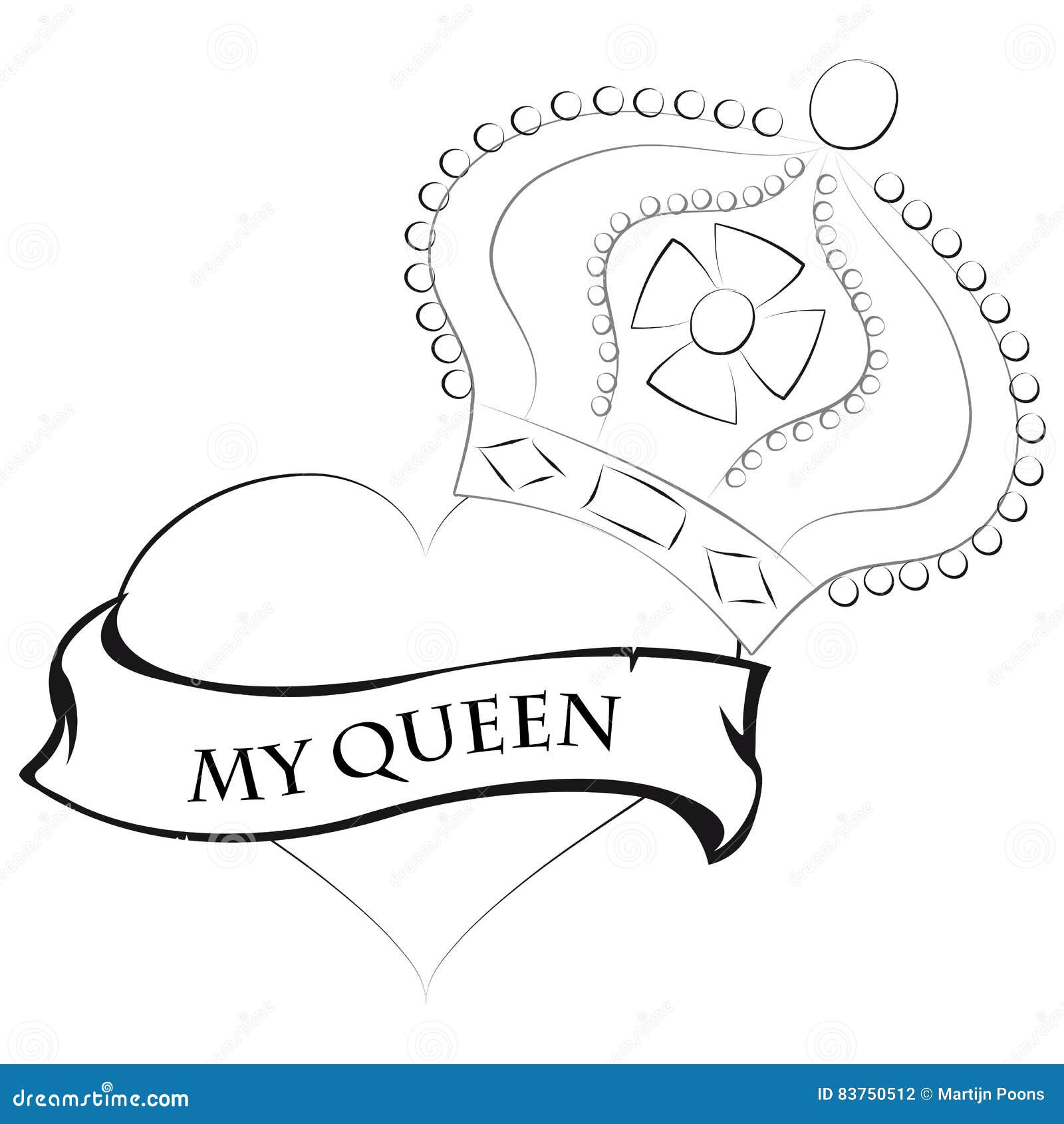 My queen calligraphy design Royalty Free Vector Image