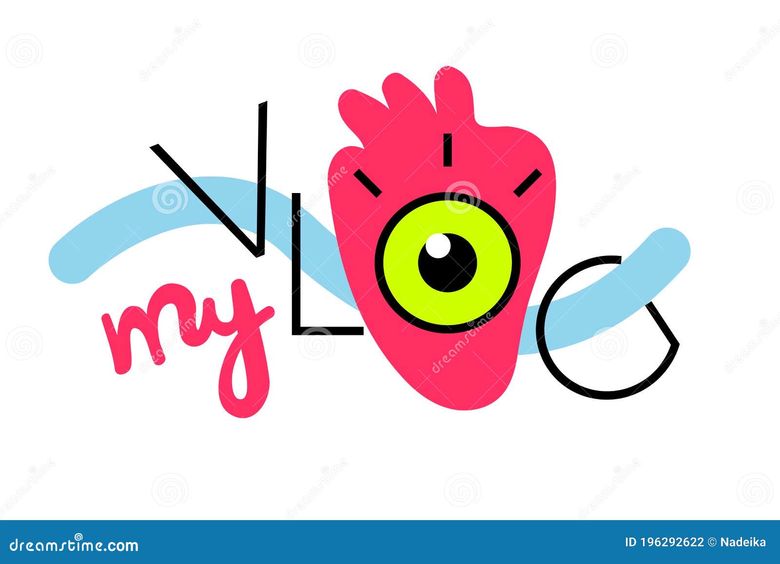 My vlog stock vector. Illustration of live, handwritten - 196292622