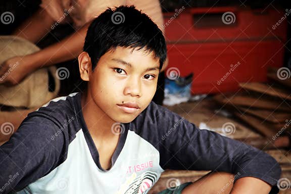 Myanmar boy editorial photography. Image of serious, south - 25077037