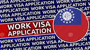 Myanmar Burma Circular Flag With Work Visa Application Titles Stock Illustration Illustration Myanmar Burma Circular Flag With Work Visa Application Titles Stock Illustration Illustration