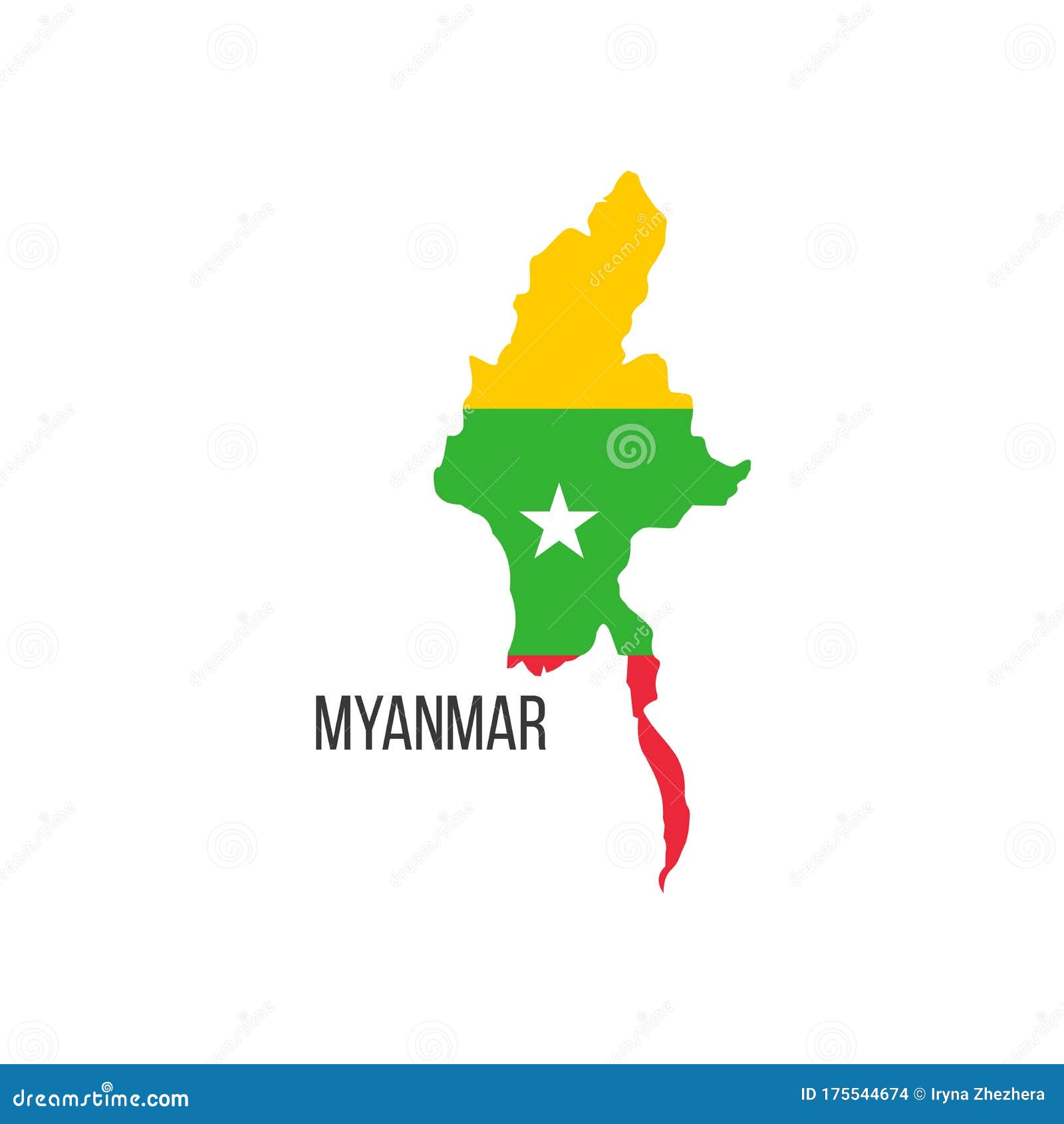 Myanmar Flag Map The Flag Of The Country In The Form Of Borders Stock Vector Illustration Isolated On White Background Stock Illustration Illustration Of Asia Icon 175544674