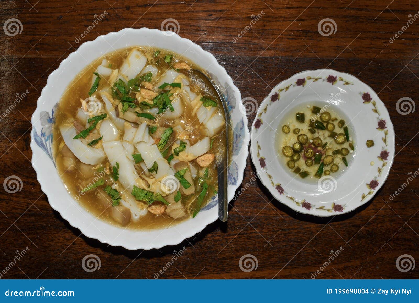 Myanmar Homemade Lor Mee Recipe with Pork Bel photo