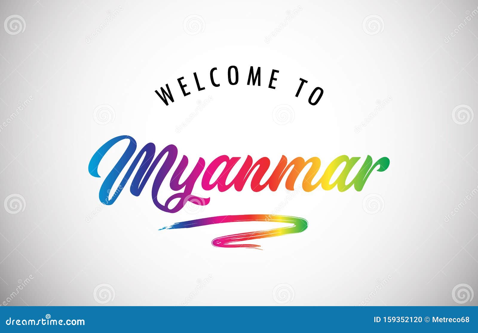 Welcome To Myanmar Poster Stock Vector Illustration Of Card 159352120