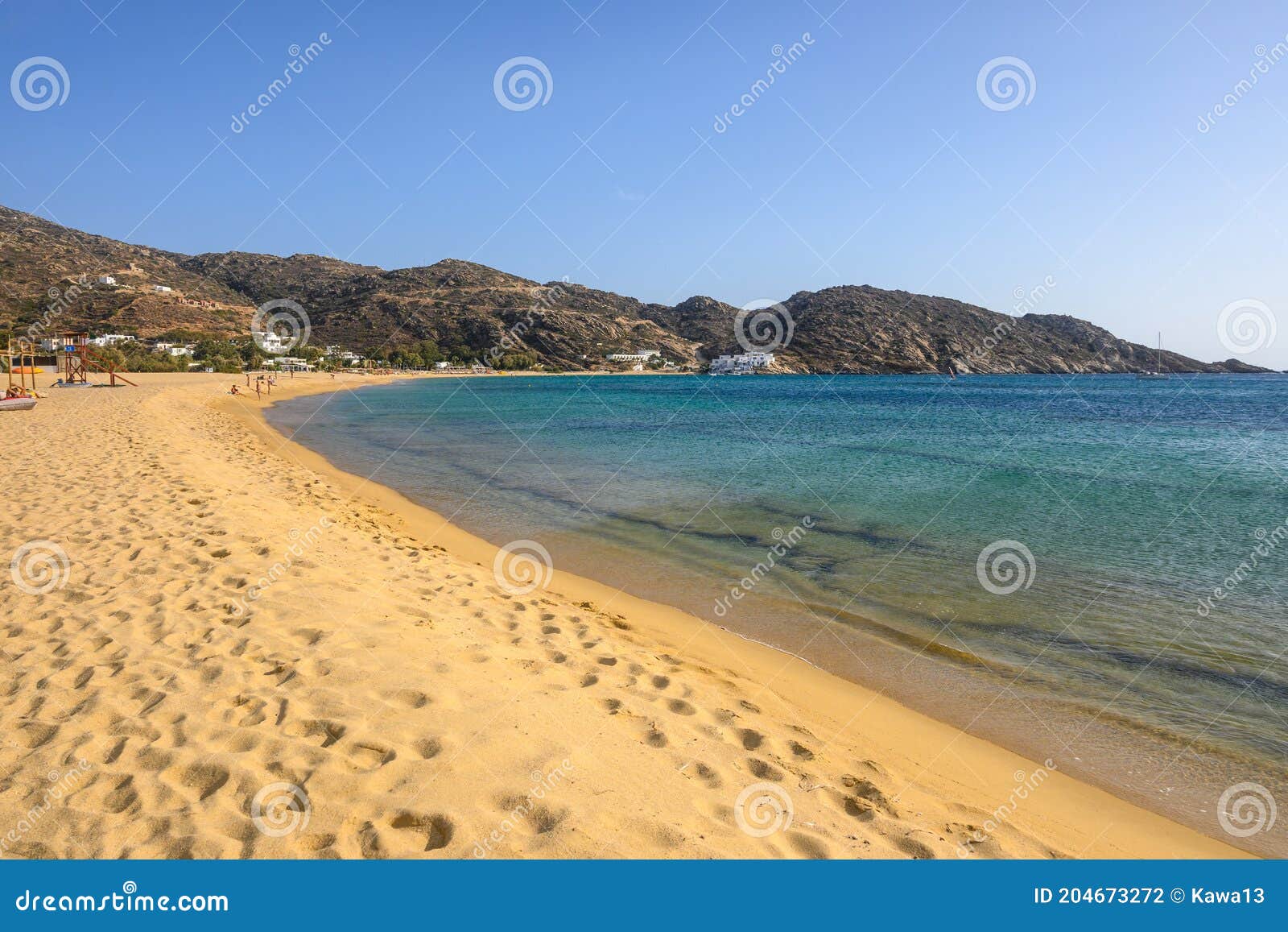 mylopotas beach on ios island. greece