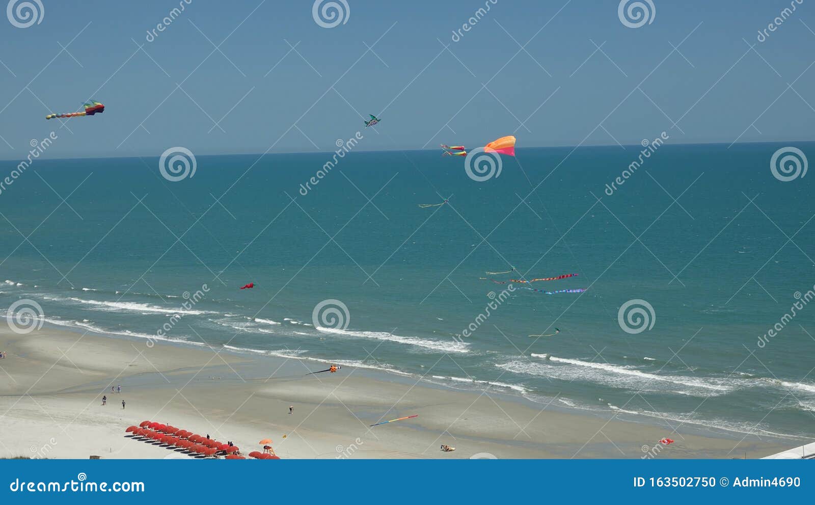 Myrtle Beach Kites Flying Over Atlantic Stock Photo Image of summertime, tone 163502750
