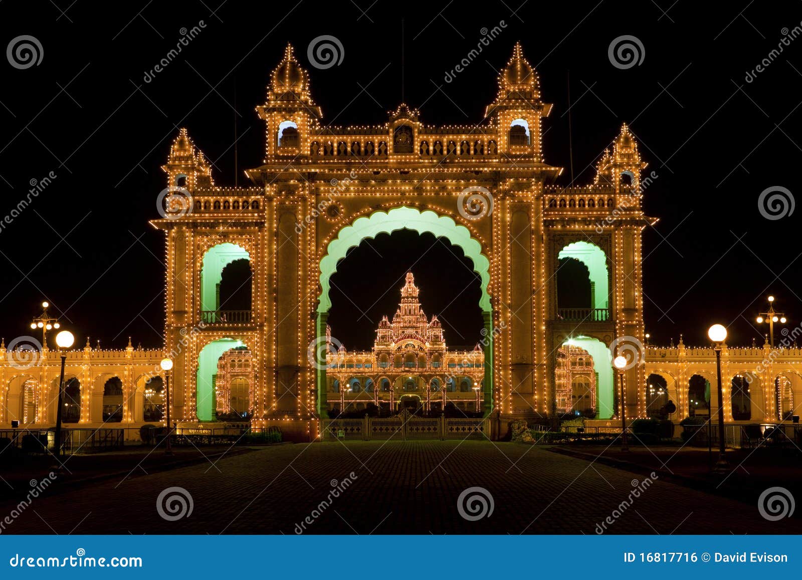 mysore palace at night.