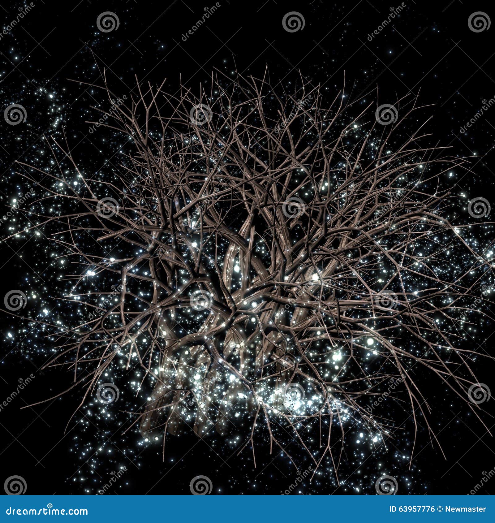 Mysterious Branches of a Tree Stock Illustration - Illustration of