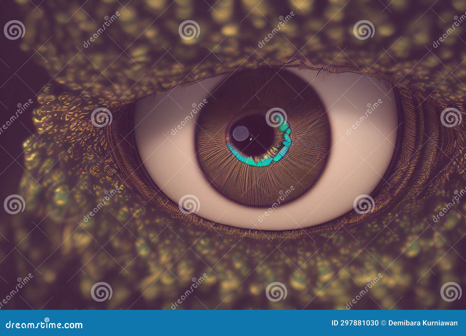 A Mysterious Brown Eye of a Peacock Stock Photo - Image of feather ...