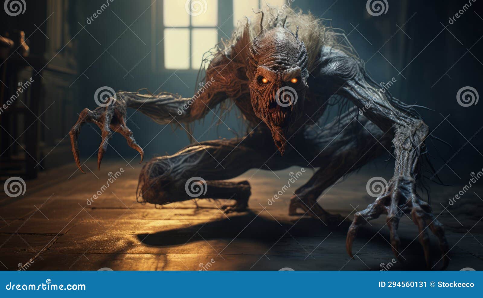mysterious creature in unreal engine: grotesque caricatures and strong facial expression