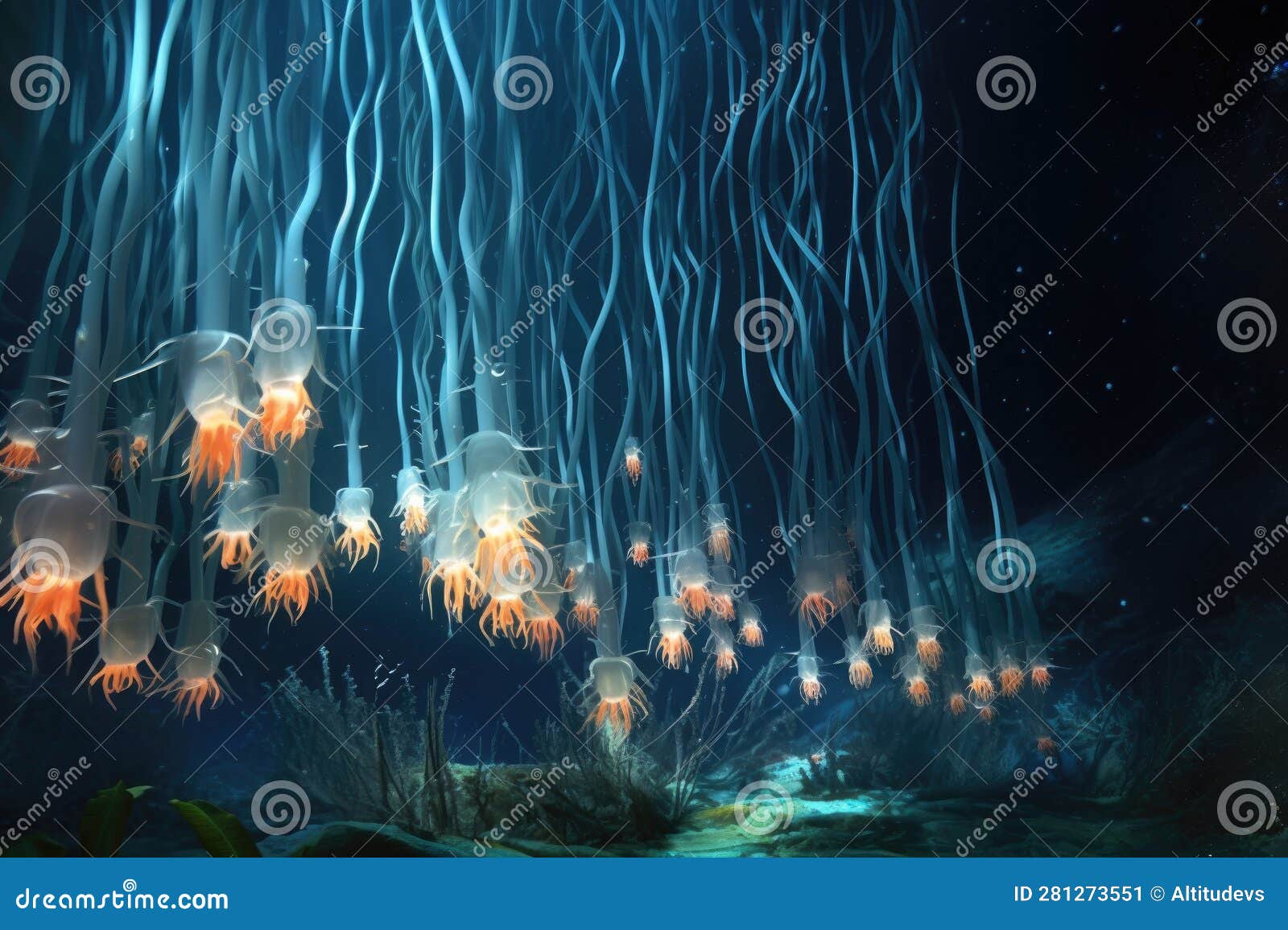 mysterious deep-sea siphonophore colony