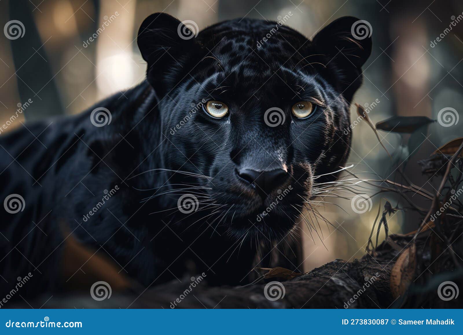 A Mysterious And Elusive Black Jaguar Hiding In The Shadows, Showing 