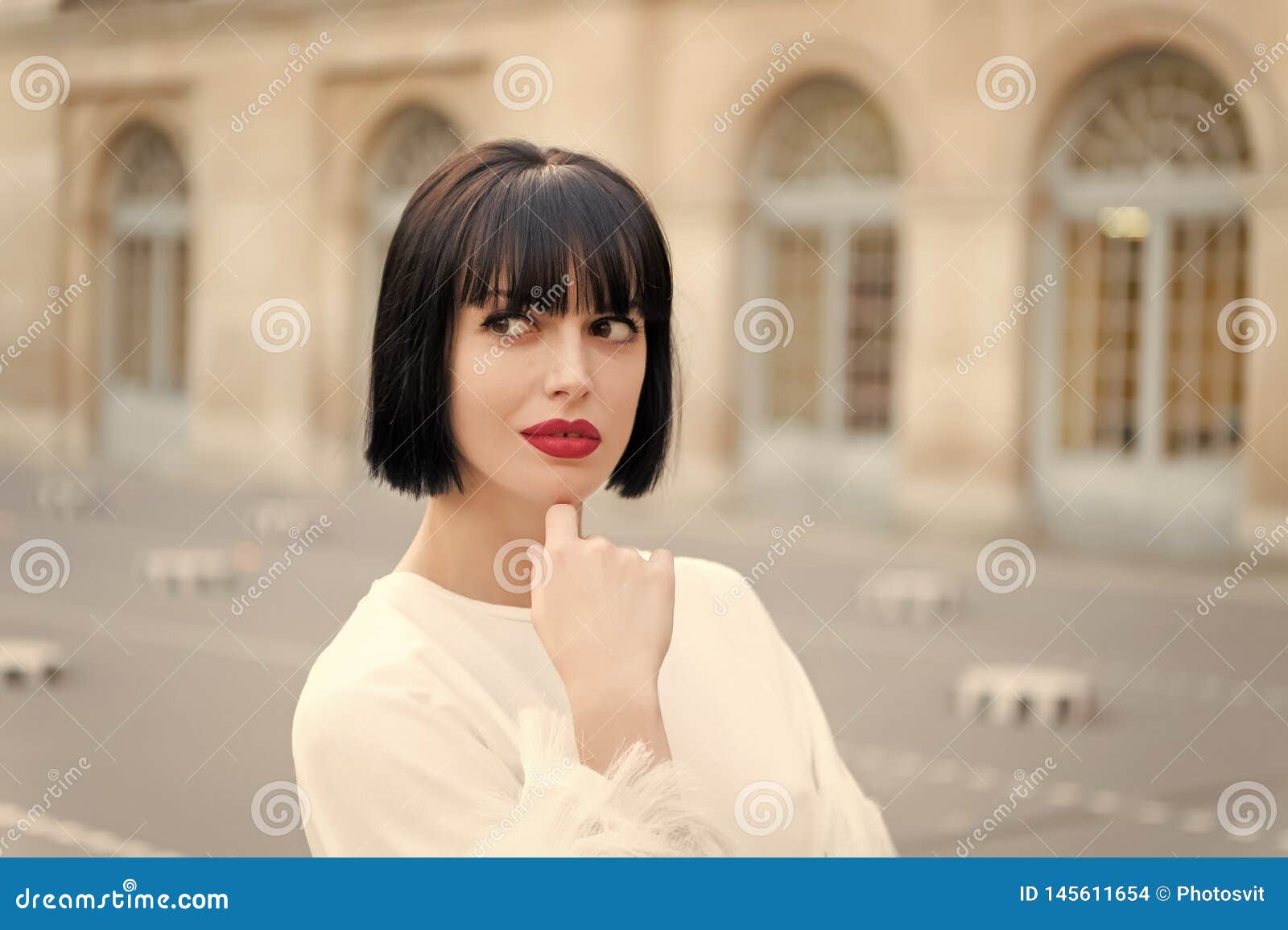 Mysterious Female Has Idea. Girl Fashionable Lady with Bob Hairstyle Outdoor Urban Architecture Background Stock Photo - Image of girl, accessory: 145611654 Mysterious Female Has Idea. Girl Fashionable Lady with Bob Hairstyle Outdoor Urban Architecture Background Stock Photo - Image of girl, accessory: 145611654