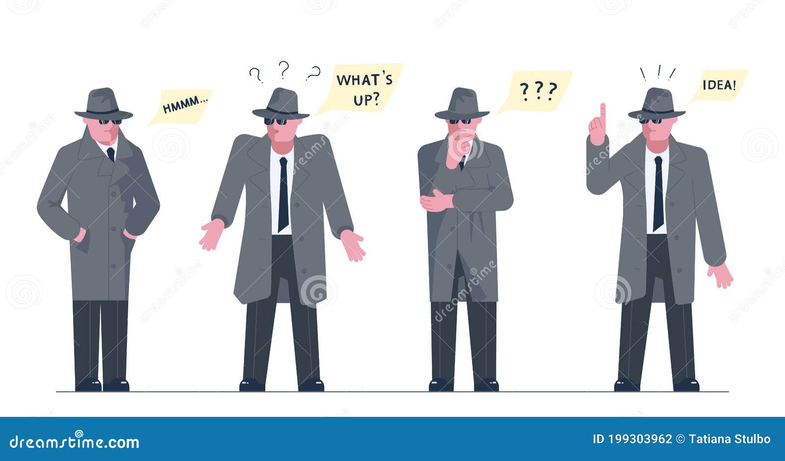 Mysterious Man Solves the Riddle Stock Vector Illustration of bubble
