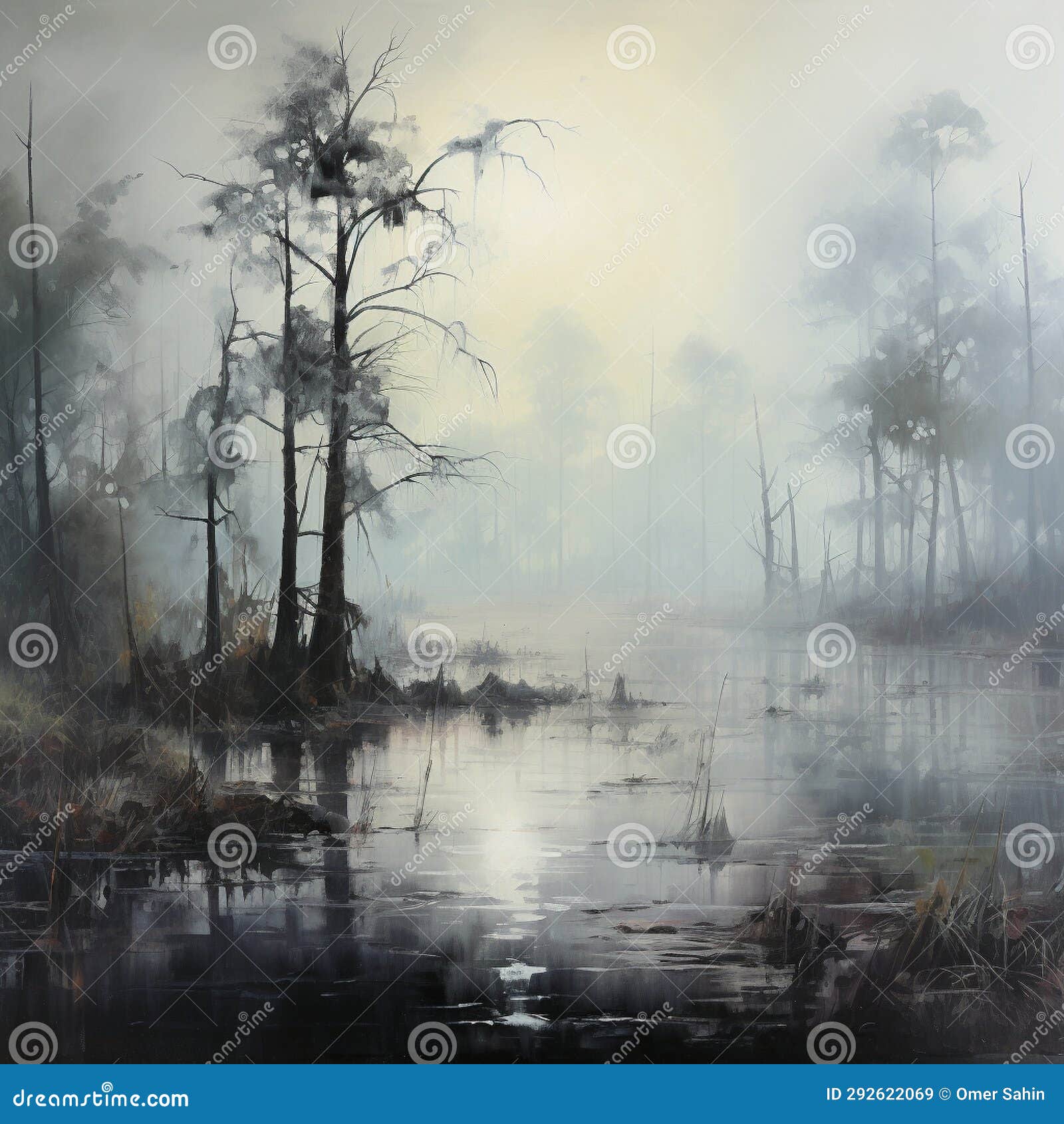 Mysterious Misty Marsh stock image. Image of captivated - 292622069